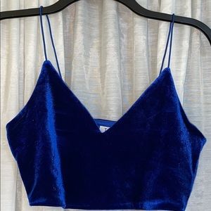Blue velvet crop top
